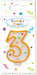 Polka Dot Number 3 Birthday Candle