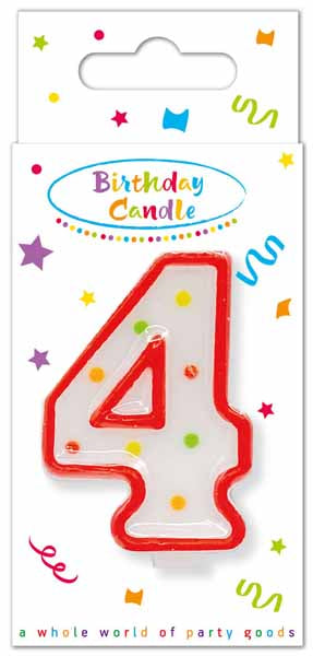 Dots Number 4 Birthday Candle