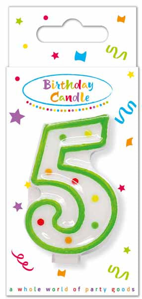 Dots Number 5 Birthday Candle