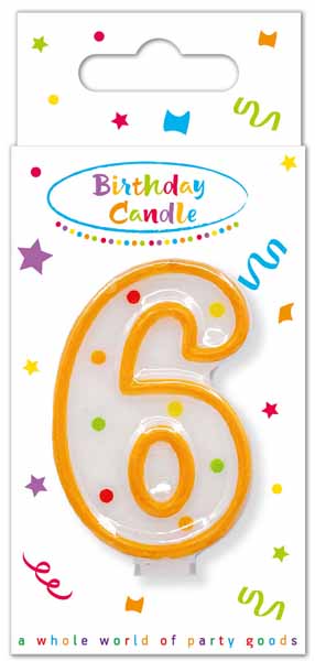 Dots Number 6 Birthday Candle