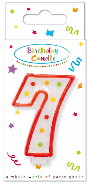 Dots Number 7 Birthday Candle