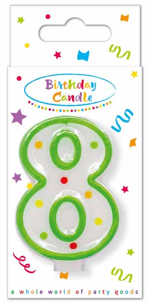 Dots Number 8 Birthday Candle