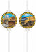 Construction Vehicle Paper Straws with Medallions, 4 Pack