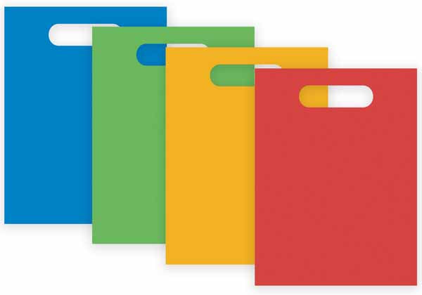 Multicolor Paper Party Bags, 4 Pack