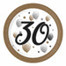 PAPER PLATE 9" 8/PK MILESTONE HBDAY "30"
