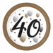 PAPER PLATE 9" 8/PK MILESTONE HBDAY "40"