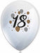 18th Birthday Printed Latex Balloons, 6 Pack
