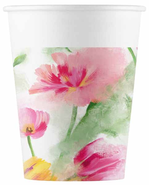 Spring Flowers 7 oz Paper Cups, 8 Pack