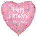18" Happy Birthday Pink Heart Foil Balloon