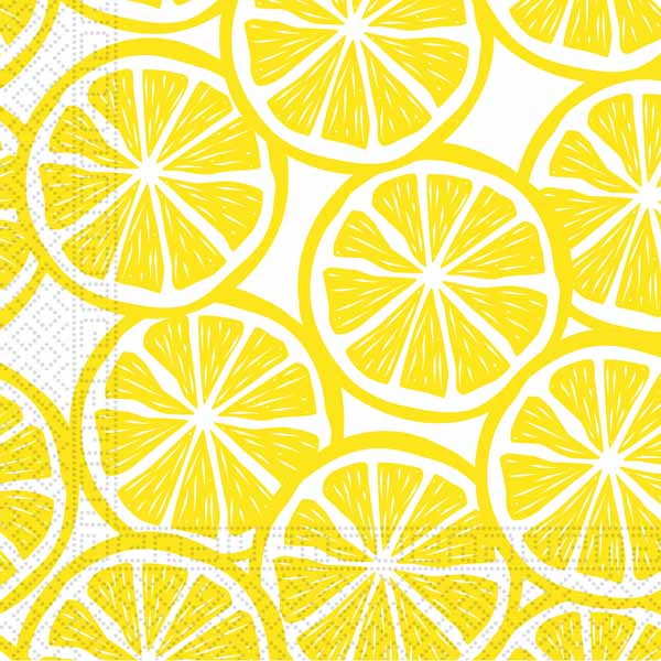 Lemon Slices 3-Ply Beverage Napkins, 20 Count