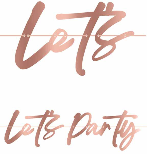 Let's Party Metallic Rose Gold Paper Garland