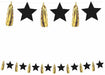 Black Star & Gold Tassel Paper Garland