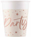 PAPER CUPS 7 OZ 8/PK ROSE GOLD PARTY