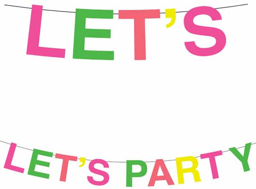 Let's Party Paper Garland in Fluorescent Colours