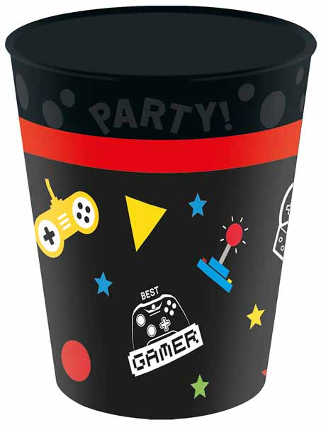 PARTY REUSE CUP 9OZ 4/PK GAMING PARTY