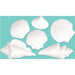 "Pack Of 6 White Plastic Seashells, Sizes 8"-15""