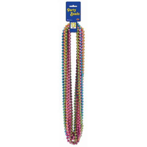 Party Beads (12/Cd) In Assorted Colors.