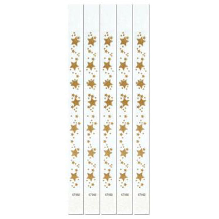 Pattern Wristbands Gold Stars (100/Pkg)