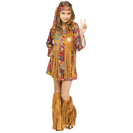 Peace & Love Hippie Brown Child Costume - Medium (8-10) (1/Pk)
