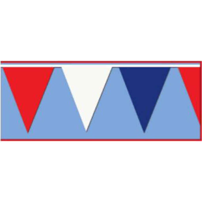 "Pennant Banner Rwb 18" X 30' - Perfect For Patriotic Events!"