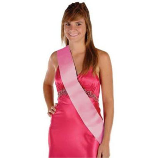 "Personalize Your Look With Pink Satin Sash Kit"