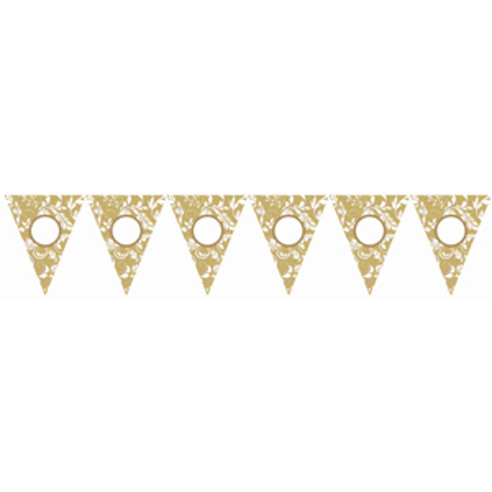 "Personalized Gold Scroll Pennant"