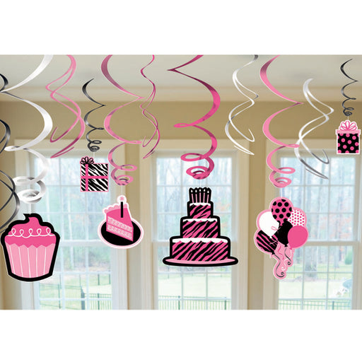 Pink Cupcake Fabulous Hanging Swirls