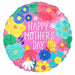 Happy Mother's Day Flowers in Pink 18" Round Balloon (5/Pk)