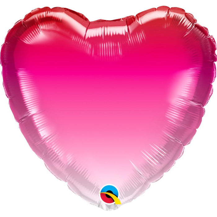 Pink Ombre Heart Balloon Package (18")