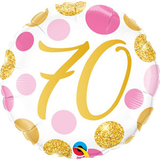 "Pink & Gold Dots Balloon Pack - Set Of 70 (18" Round)"