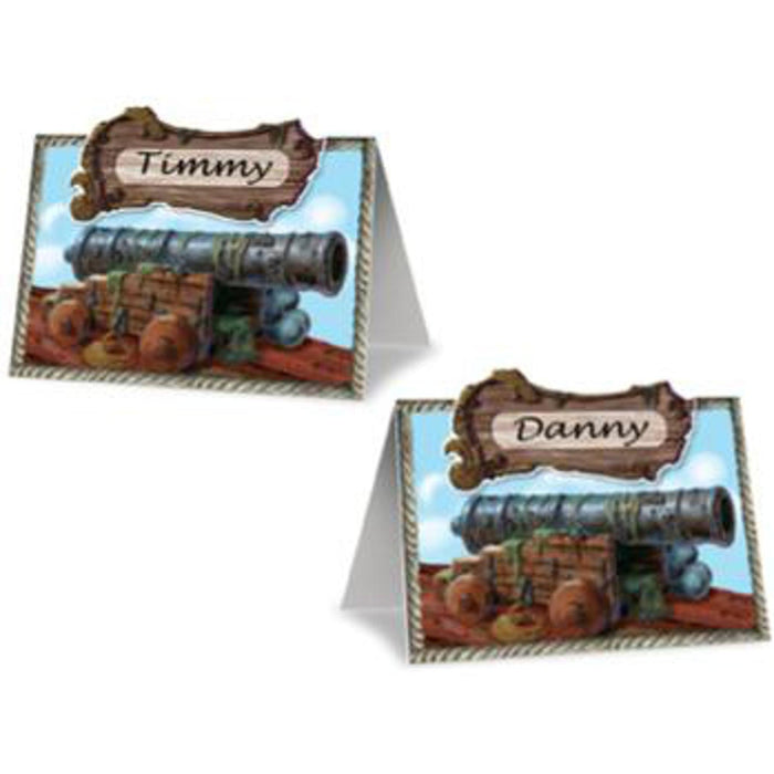 "Pirate Cannon Place Cards (8Pk) 2Sided"