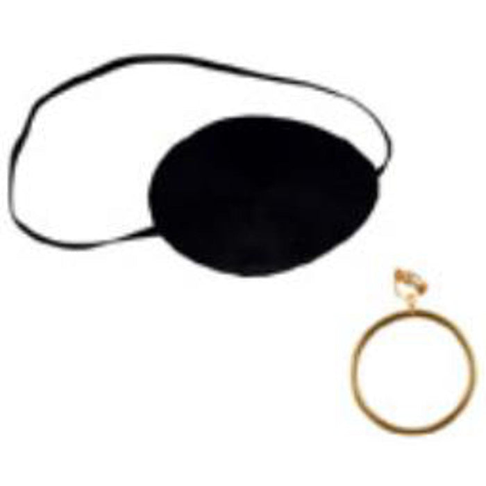 Pirate Eye Patch With Gold Earring - Complete Your Pirate Look!