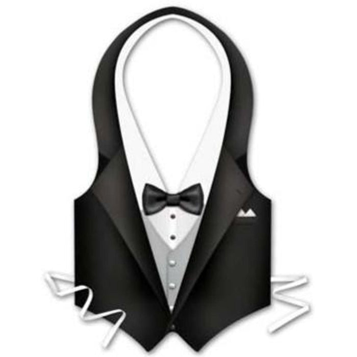 "Plastic Tux Vest - Conveniently Packaged"