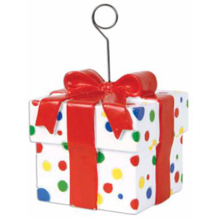 Polka Dots Gift Box Photo/Balloon Holder