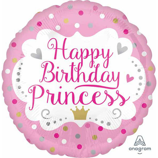  Happy Birthday Princess Balloon - 18 Inch (5/Pk)