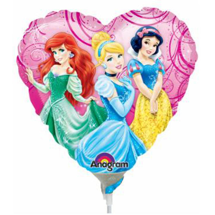 Princess Garden 9" Heart Mylar Balloon.