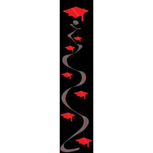 Printed Red Grad Cap Whirl Cutouts - Pack Of 3 (30 Inches)