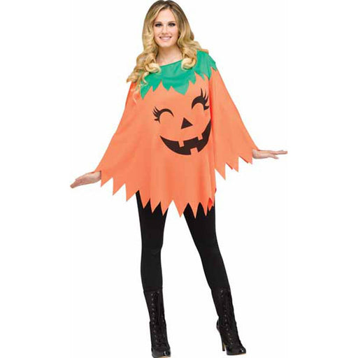 "Pumpkin Poncho - One Size Fits 4-14"