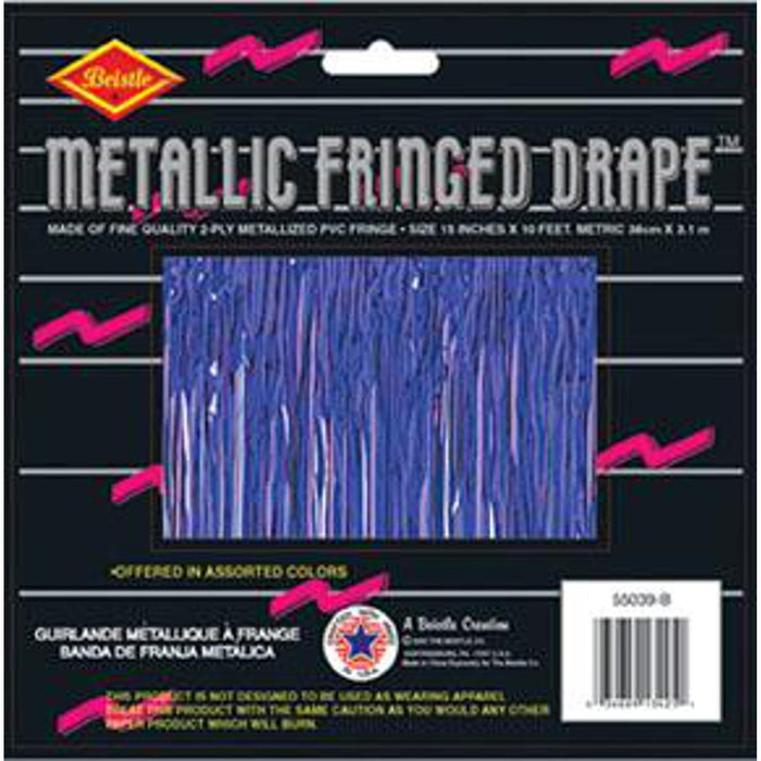 Purple Fringe Drape (15"X10' 2-Ply) - Bulk Purchase Option Available