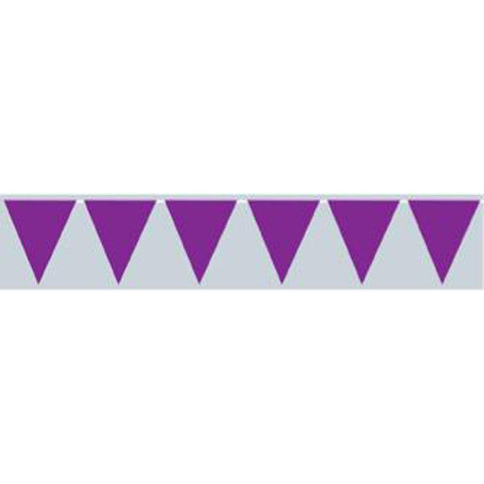 Purple Pennant Banner - 11" X 12'