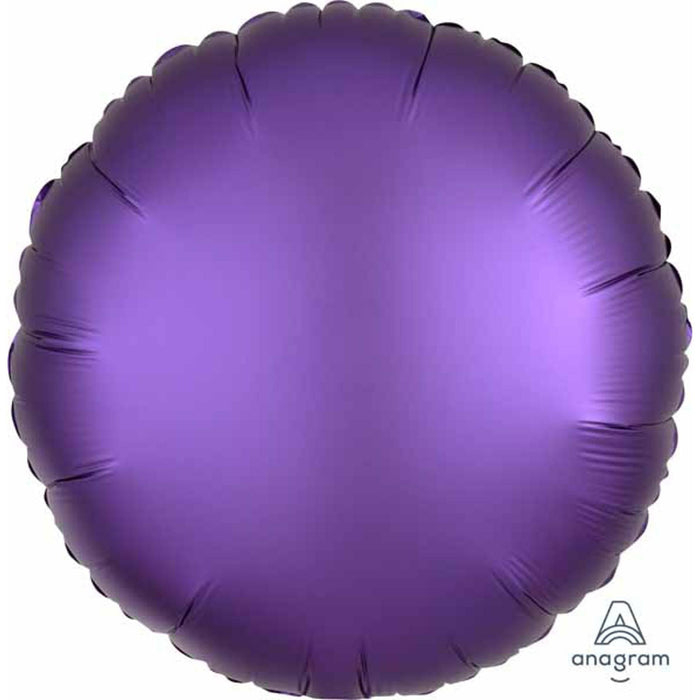 Purple Royal Satin Luxe Tablecloth - 18" Round.
