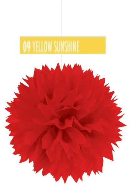 16" FLUFFY DECORATIO N YELLOW 3PK/12CS