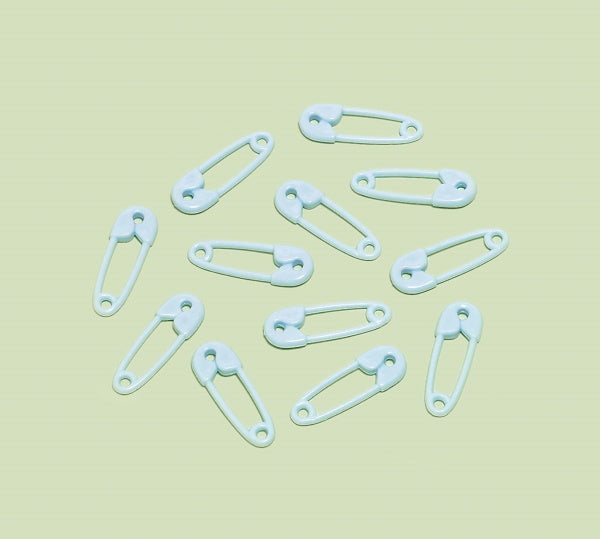 Blue Safety Pin Baby Shower Decorations, 24 Pack