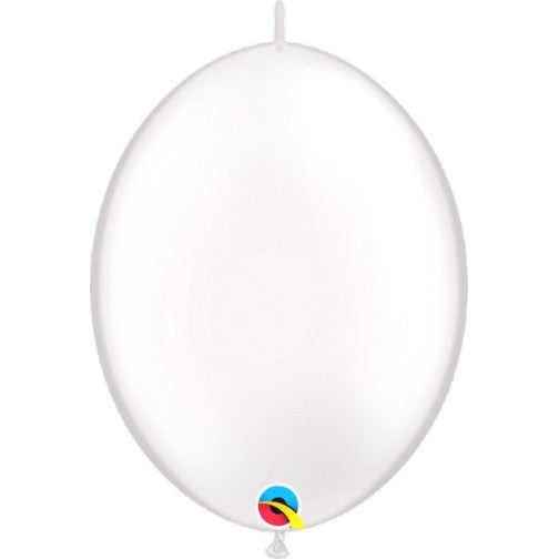  Qualatex QuickLink 6" Pearl White Latex Balloons (50/Pk)