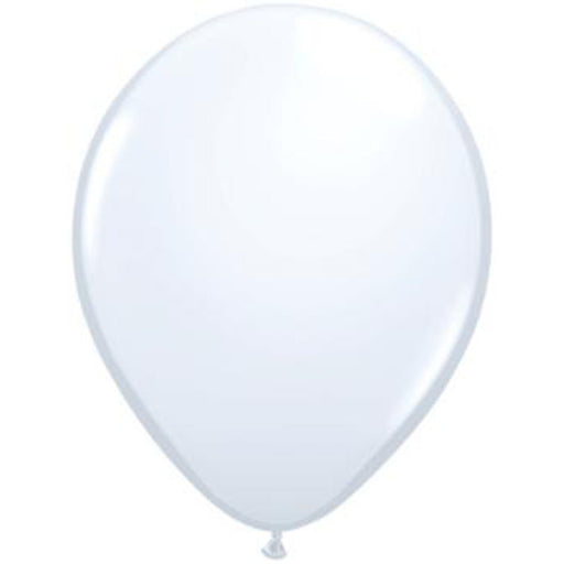 Qualatex 16" White Latex Balloons - 50 Count Bag