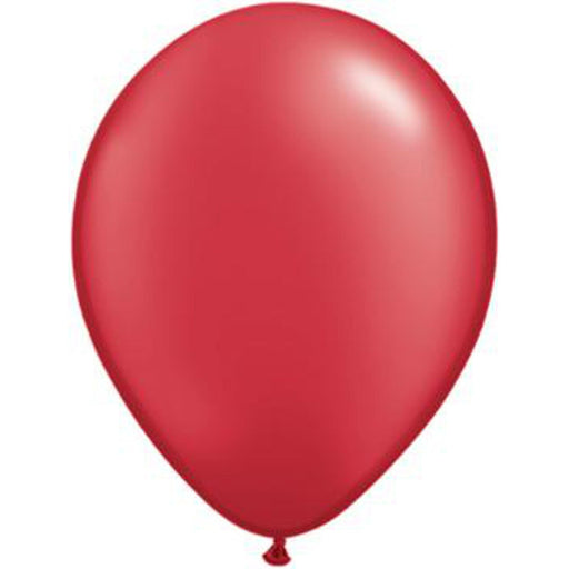 Qualatex 5" Pearl Ruby Red Latex Balloons (100/Pk)