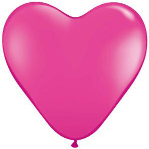 Qualatex 6" Heart Wild Berry Balloons (100/Bg)