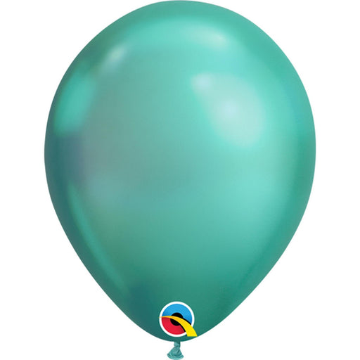 Qualatex 11" Chrome Green Latex Balloons (100/Pk)