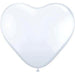 Qualatex 11" Heart White Latex Balloons (100/Pk)