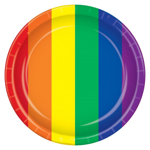 Rainbow 9-Inch Party Plates, 8 Count